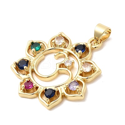 Brass Micro Pave Cubic Zirconia Pendants KK-H529-28G-1
