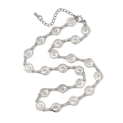 304 Stainless Steel Hollow Spiral Link Chain Necklaces for Women NJEW-JN06395-02-1