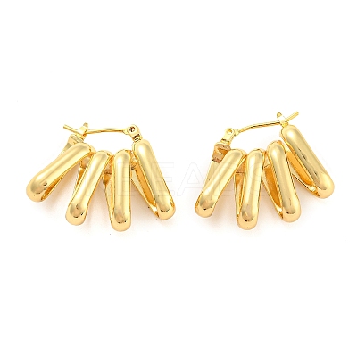 Rack Plating Brass Hollow Oval Hoop Earrings EJEW-P240-10G-1