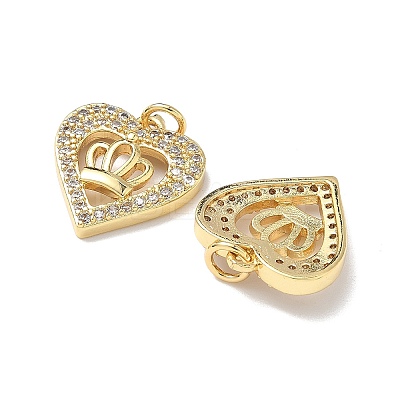 Brass Micro Pave Cubic Zirconia Pendants KK-Q068-51B-G-1