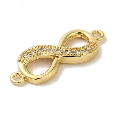Rack Plating Brass Micro Pave Cubic Zirconia Links KK-P267-23G-02-1