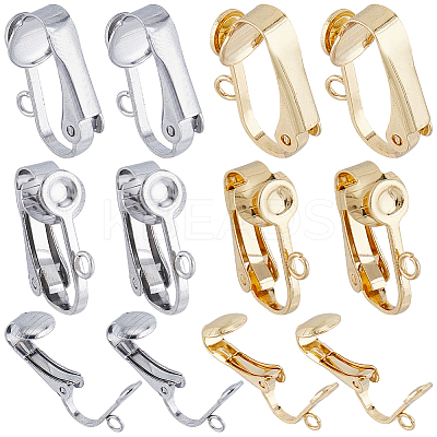 40Pcs 2 Colors 304 Stainless Steel Clip-on Earrings Findings STAS-SC0005-83-1