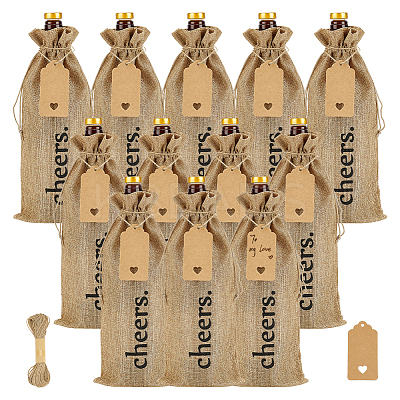 12Pcs Rectangle Jute Cheers Wine Drawstring Storage Bags FIND-WH0427-15A-1