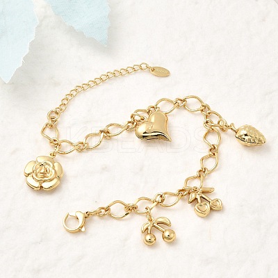 304 Stainless Steel Charm Bracelets BJEW-P368-06B-G-1