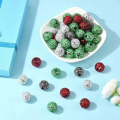 Christmas Theme Acrylic Rhinestone Beads OACR-L020-01-1