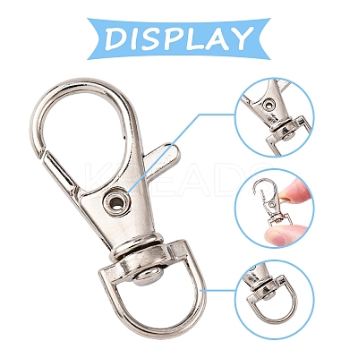 24Pcs 3 Colors Alloy Swivel Lobster Claw Clasps FIND-FS0003-73-1