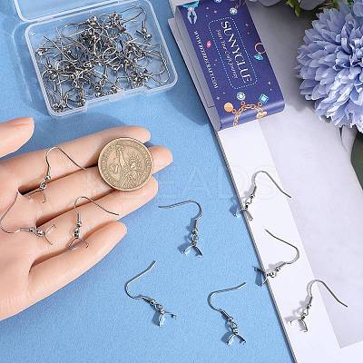 50Pcs 304 Stainless Steel Earring Hooks STAS-SC0008-30-1