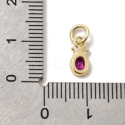 Brass Cubic Zirconia Charms KK-G554-01A-04-1