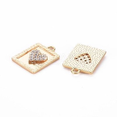Brass Micro Pave Clear Cubic Zirconia Pendants KK-S356-770-1