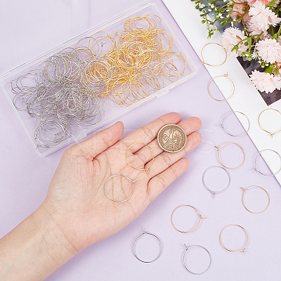 200Pcs 2 Colors Brass Wine Glass Charm Rings KK-SP0001-32B-1