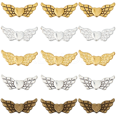 150Pcs 5 Colors Tibetan Style Alloy Angeltee Beads FIND-SC0009-30-1