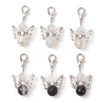 50Pcs Angel Glass Pendant Decoration HJEW-JM02645-06-S-1