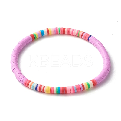 Handmade Polymer Clay Heishi Beads Stretch Bracelet BJEW-JB07351-1