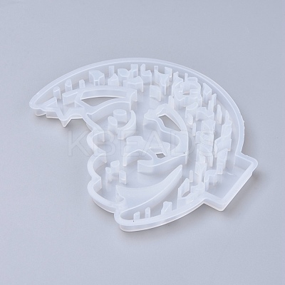 Halloween DIY Crescent Ghost Silicone Statue Molds X-DIY-I034-03-1