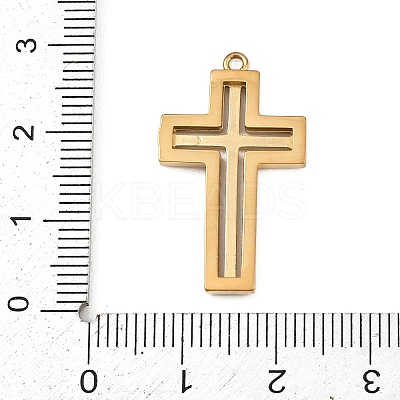 304 Stainless Steel Micro Pave Cubic Zirconia Pendants STAS-A132-04E-G-1