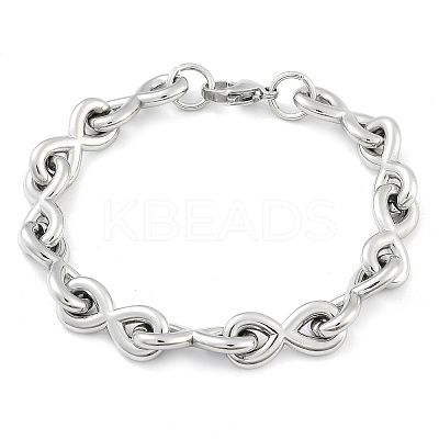 304 Stainless Steel Infinity Link Chain Bracelets for Women Men BJEW-F488-53C-P-1