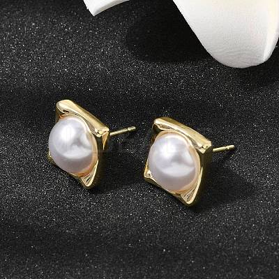 Brass Stud Earring EJEW-H180-02G-1