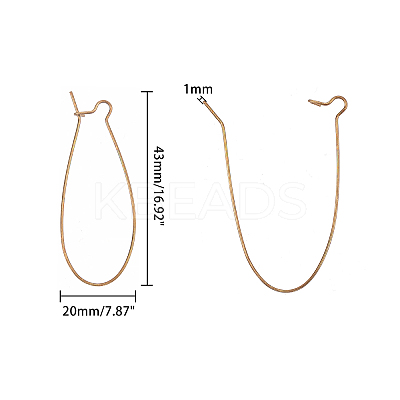 Brass Hoop Earrings Findings Kidney Ear Wires KK-FH0001-45-NR-1
