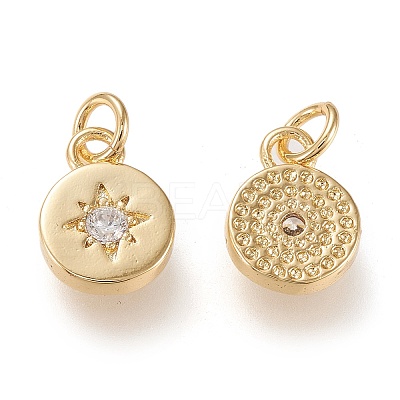 Brass Micro Pave Clear Cubic Zirconia Charms X-ZIRC-K086-06G-1