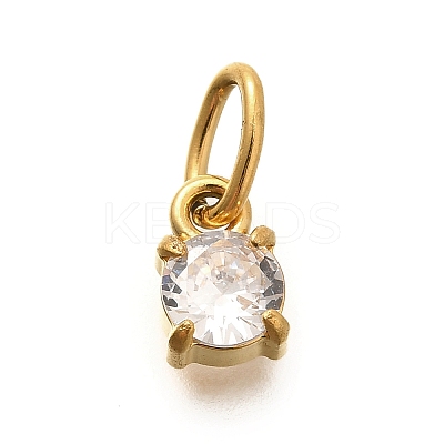 304 Stainless Steel Rhinestone Charms STAS-M109-06G-12-1