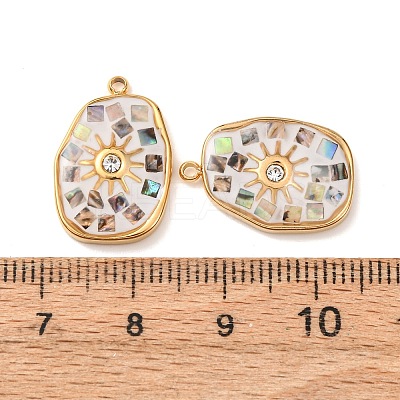 304 Stainless Steel Enamel Pendants STAS-F352-04B-01-1