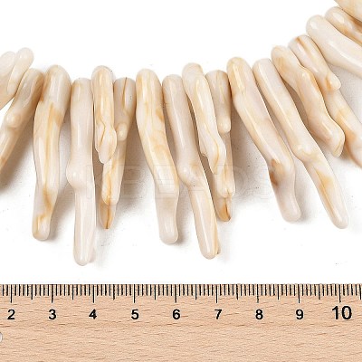 Opaque Acrylic Imitation Coral Beads Strands SACR-P033-01A-1