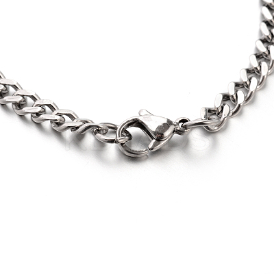 Tarnish Resistant 304 Stainless Steel Curb Link Chain ID Bracelets LS-STAS-M175-06P-1
