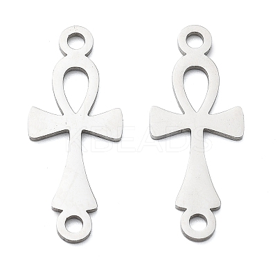 304 Stainless Steel Religion Ankh Cross Links Connector Charms STAS-S153-01P-1