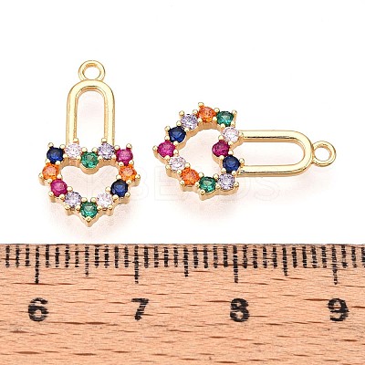 Brass Micro Pave Cubic Zirconia Pendants KK-N261-14G-1