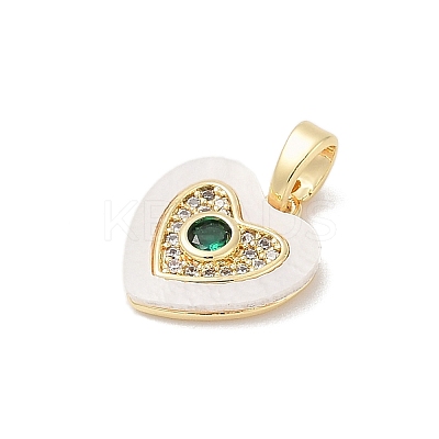 Brass Micro Pave Cubic Zirconia Pendants KK-Q030-02A-G-1