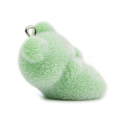 Flocky Opaque Resin Pendants RESI-S026-02P-B-1