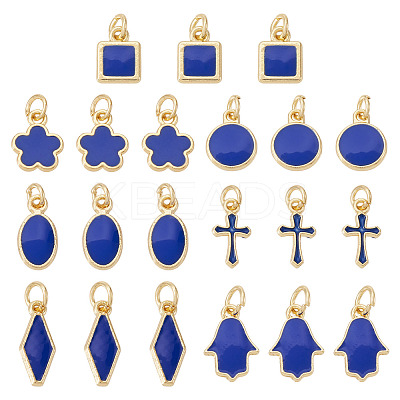 21Pcs 7 Styles Brass Enamel Charms KK-TA0003-19C-1