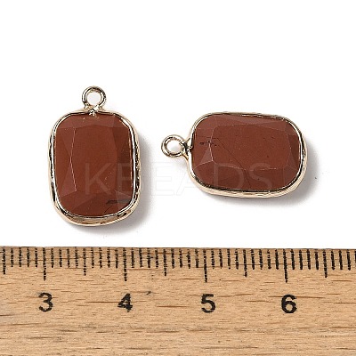 Natural Red Jasper Faceted Pendants G-Q169-06G-04-1