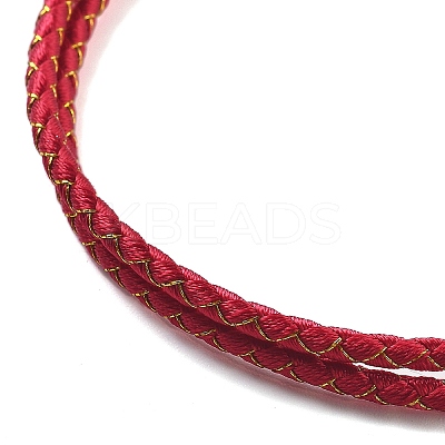 Polyester Cord Braided Necklace Makings MAK-L043-03G-12-1