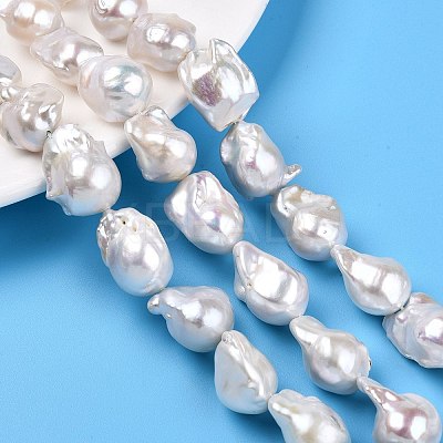 Natural Baroque Pearl Keshi Pearl Beads Strands PEAR-S019-02C-03-1