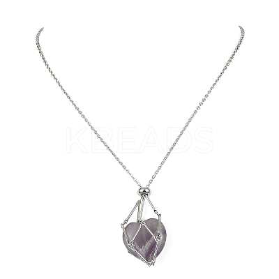 Brass Pouch Necklace Making for Gemstone Nugget NJEW-JN04369-01-1