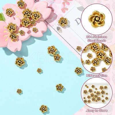 24Pcs 3 Styles 304 Stainless Steel Beads STAS-CJ0002-83-1