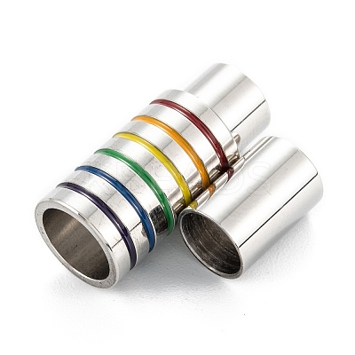 304 Stainless Steel Magnetic Enamel Clasps LS-STAS-P285-02P-1