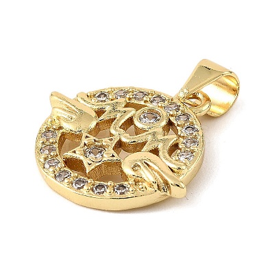 Mother's Day Brass Micro Pave Cubic Zirconia Pendants KK-M324-02B-G-1