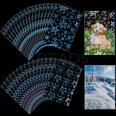 2 Bags 2 Styles Rectangle Laser Transparent Plastic Packaging Bags ABAG-SP0001-46B-1