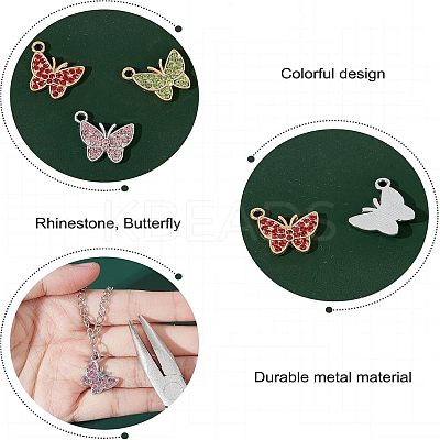40Pcs 10 Colors Alloy Pendants FIND-FH0003-79-1