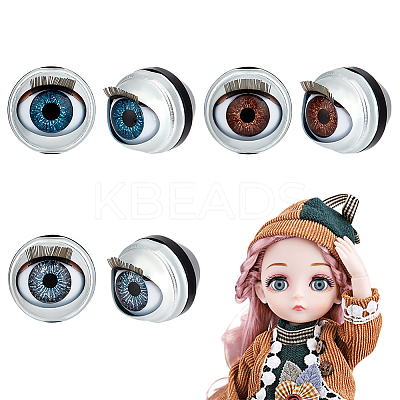 3 Pairs 3 Colors Iron & Polystyrene & PET Doll Craft Eyes DIY-PH0031-58B-1