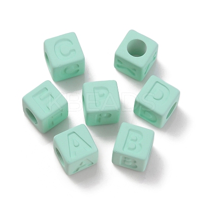 Rubberized Style Transparent Acrylic Beads OACR-K007-014B-1