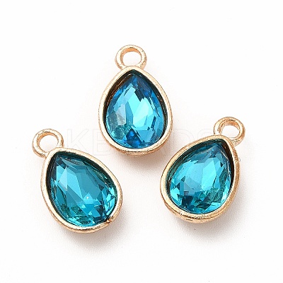 Faceted Glass Rhinestone Pendants GLAA-I051-A05-1