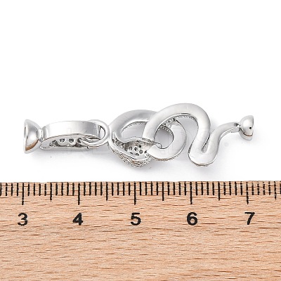 Brass Micro Pave Cubic Zirconia Fold Over Clasps KK-D360-13P-1