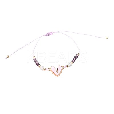 12Pcs Alloy Enamel Heart Link Bracelets FS-WGC54A2-01-1