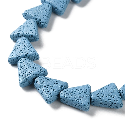 Triangle Dyed Natural Lava Rock Beads Strands G-O126-04A-07-1