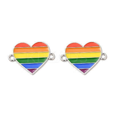 Rainbow Color Alloy Enamel Connector Charms ENAM-C005-13P-1