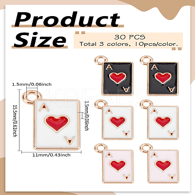 30Pcs 3 Colors Alloy Enamel Pendants ENAM-LP0001-52-1