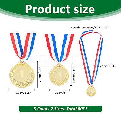 6Pcs 6 Styles Zinc Alloy Commemorative Medals AJEW-FH0005-05-1